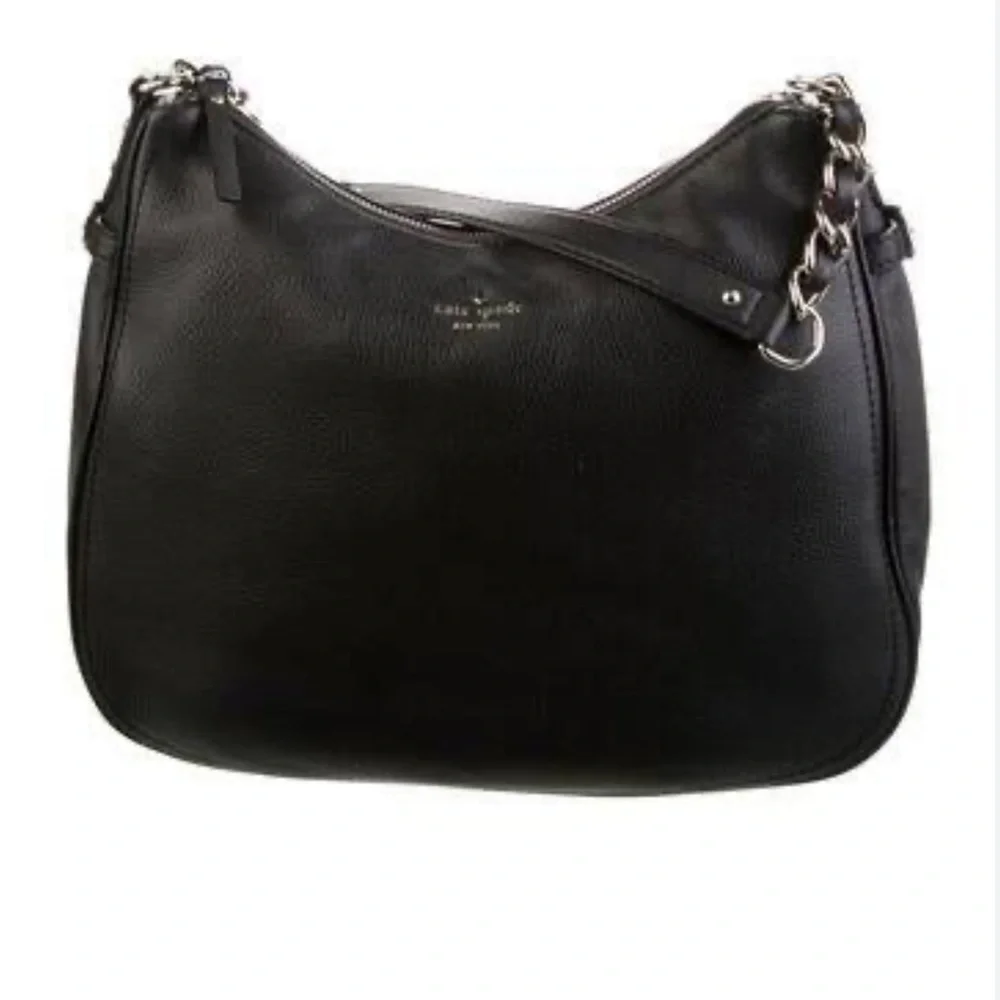 Kate Spade New York Black Grained Leather Shoulder Bag